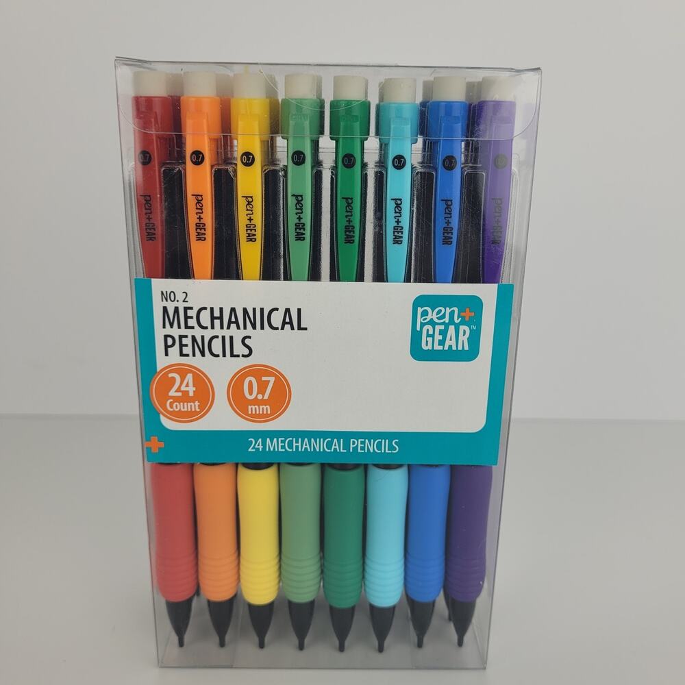 Mechanical Pencils No. 2 Pen+Gear 0.7 mm 24 Count MULTI-COLORED